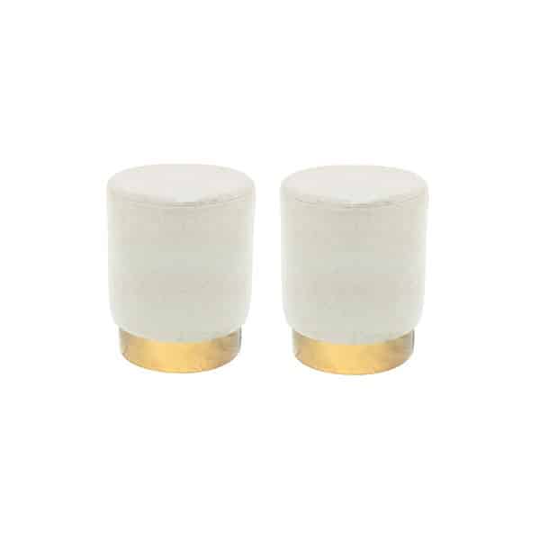Duo tabourets beige et doré
