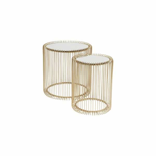 Duo de tables d'appoint dorées